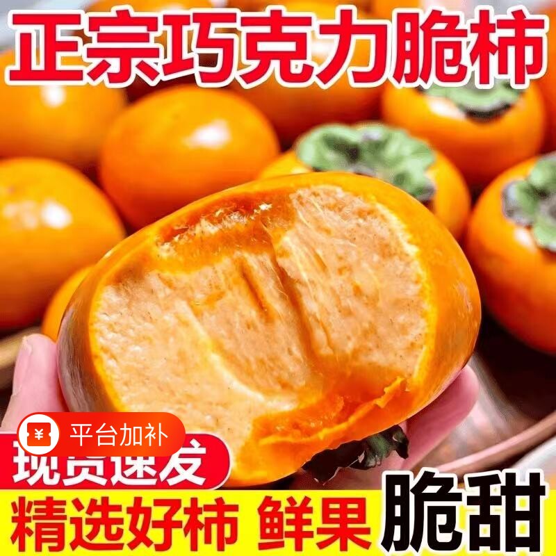 【产地直发】正宗巧克力甜脆柿子冰糖心新鲜水果当季硬柿子水晶柿