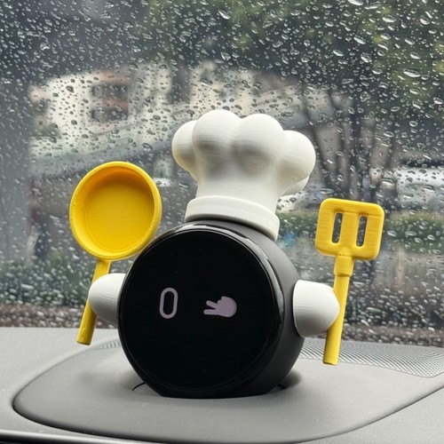 糯米小帽子车内仪表台摆件nomi厨师帽子装饰减压金铲铲机器人中控