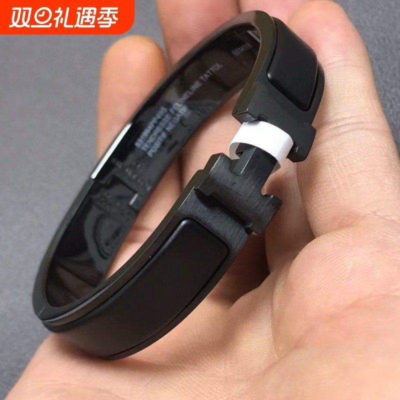 高品质情侣手镯CNC重工高级手环黑武士磨砂珐琅旋转口男女同款