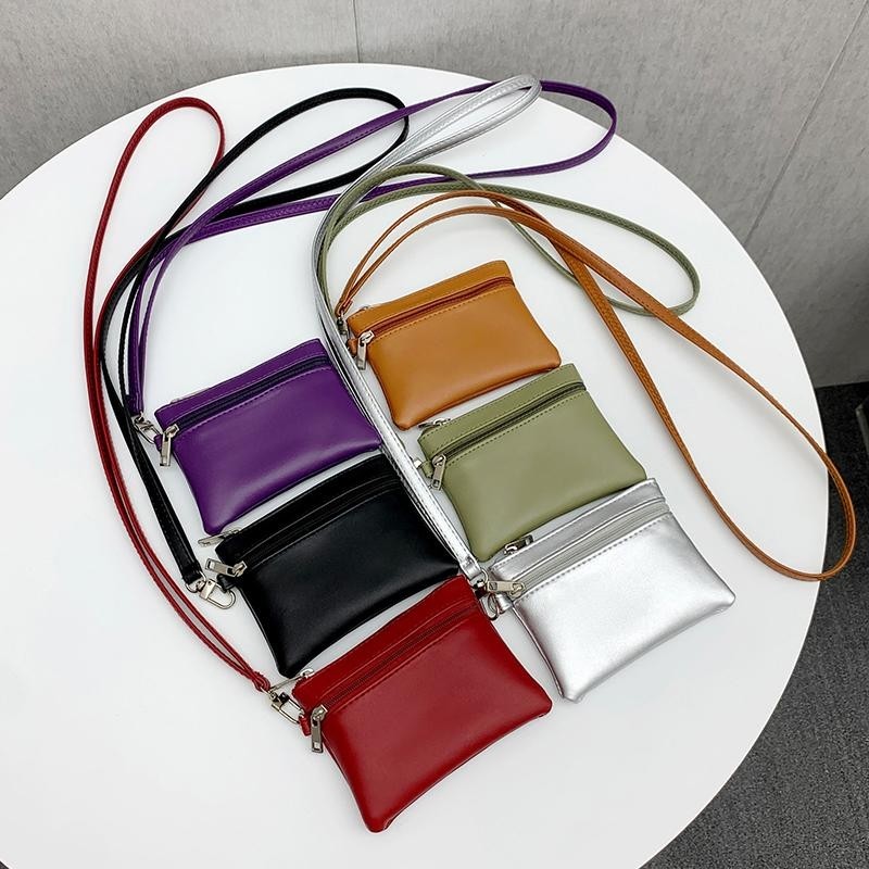 挂脖零钱包女新款小众百搭便携迷你小包包卡包简约口红钥匙耳机包