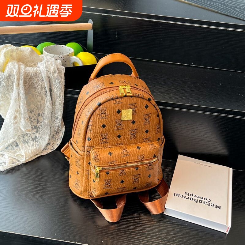 旅行双肩包2025新款时尚大学生背包大容量ins书包斜挎包手提单