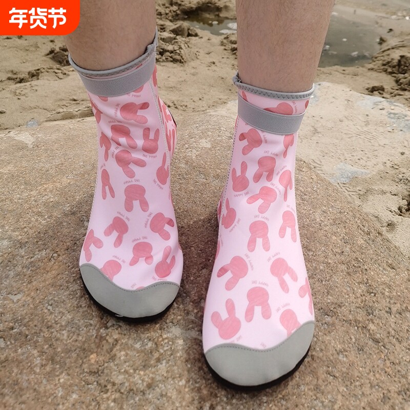 儿童高筒沙滩鞋宝宝浮潜防滑防割速干海边游泳鞋男女童潜水沙滩袜