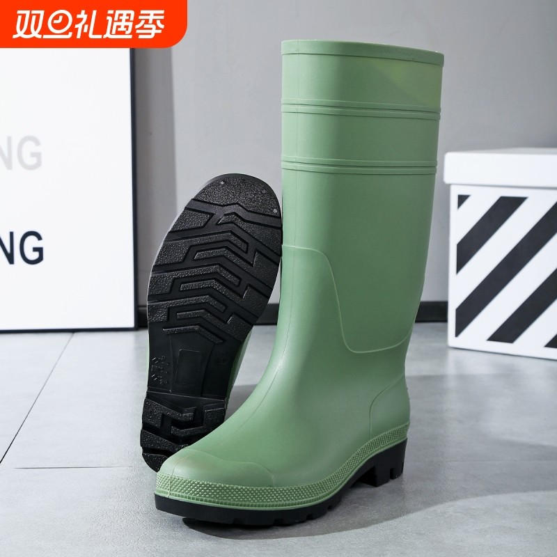 时尚男雨鞋加厚水鞋男士防水防滑高帮高筒出口外贸磨砂哑光雨靴