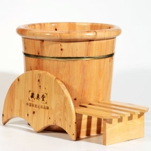 藏奥堂香柏木泡脚木桶足汲熏蒸实木家用实木桶加热养生小腿加高