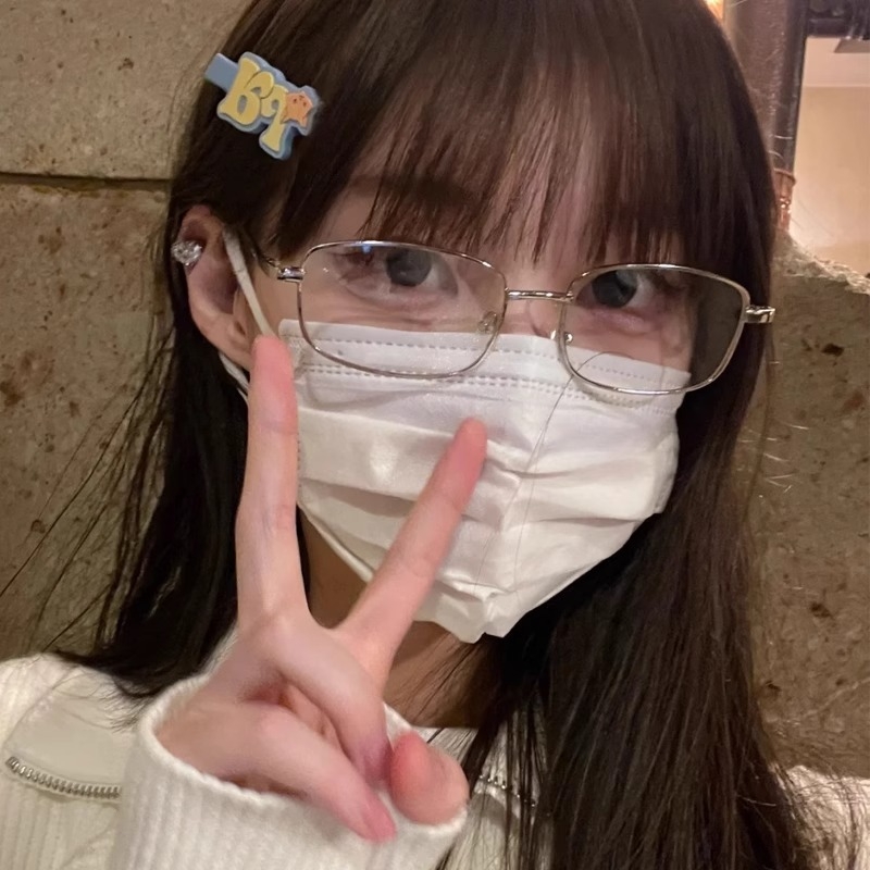 日系时尚风金丝眼镜长方形窄框男女生平光镜可配近视防蓝光潮镜框