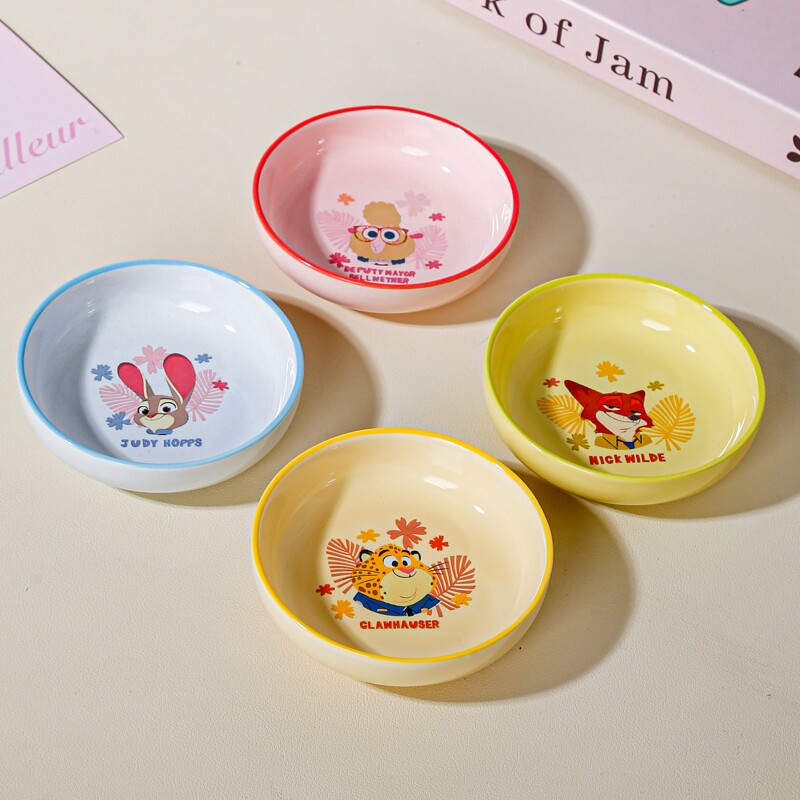 迪士尼疯狂动物城系列缤纷陶瓷餐具味碟卡通陶瓷味碟
