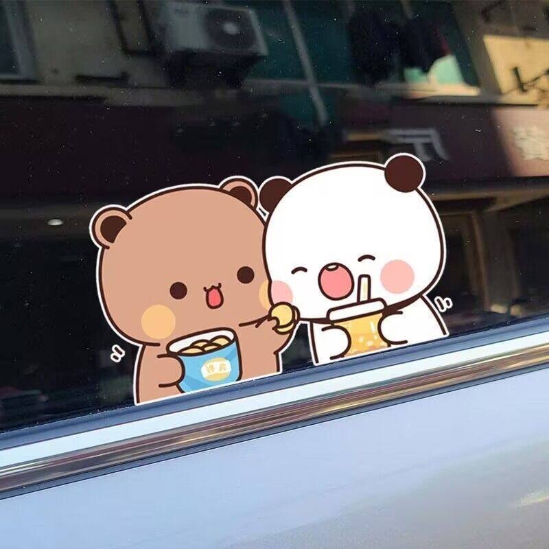 可爱一二布布车贴电动车摩托车汽车保险杠车身装饰遮挡划痕贴纸