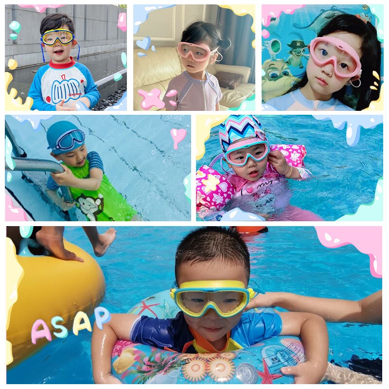 儿童泳镜男女童游泳眼镜男童防水防雾高清大框潜水镜专业镜帽装备