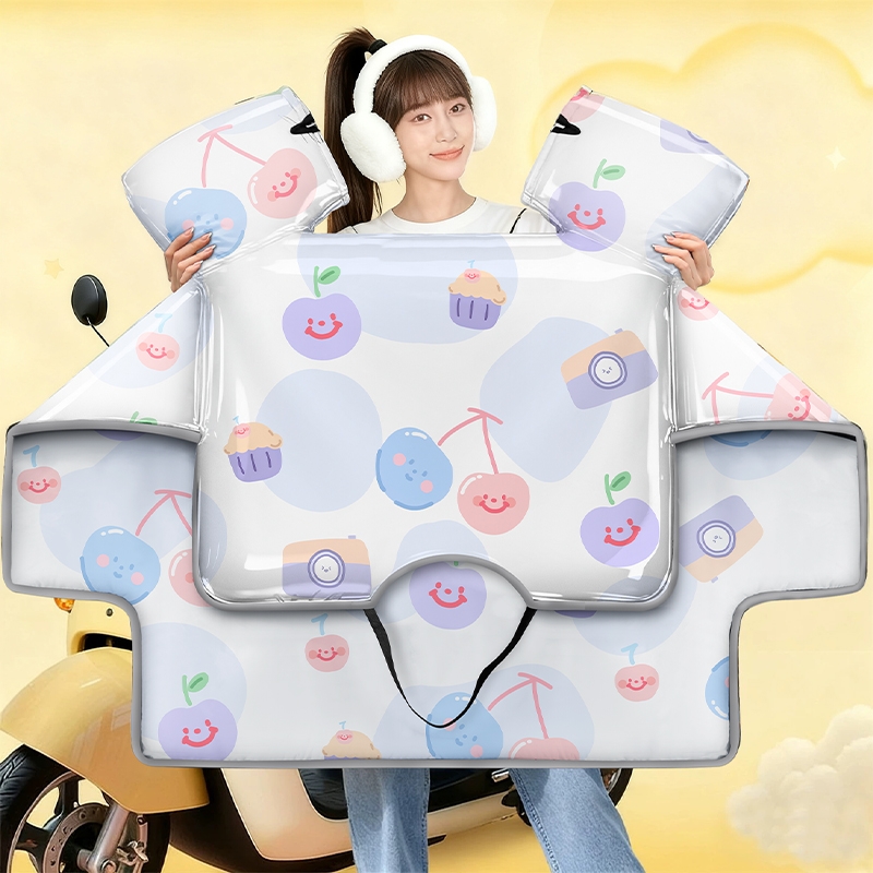 电动车挡风被冬季加绒加厚双面防水防风罩电瓶车保暖覆膜四季通用