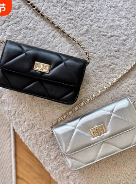 MOONLIGHT MORIA小香风小方包高级感手机包单肩斜挎包菱格链条包