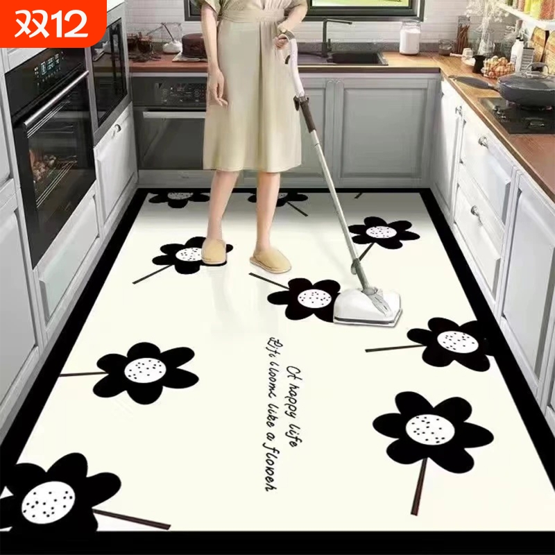 新款硅藻泥厨房地垫防滑防油可擦免洗吸水防水地毯耐脏脚垫子门口
