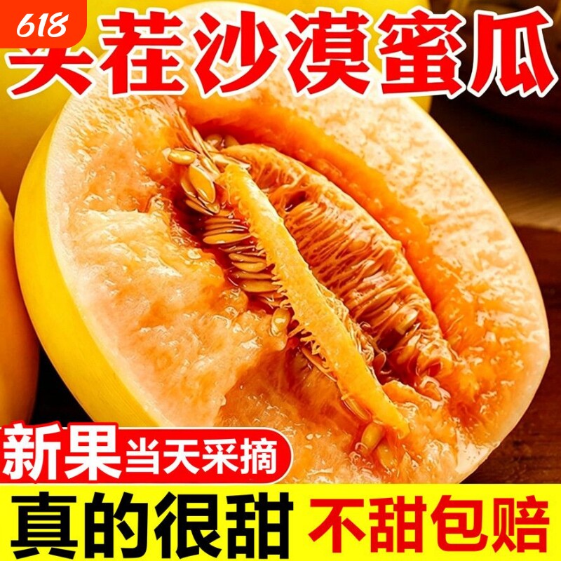 现摘黄河蜜民勤蜜瓜甜瓜新鲜水果应当季香瓜黄金哈密瓜脆甜西州