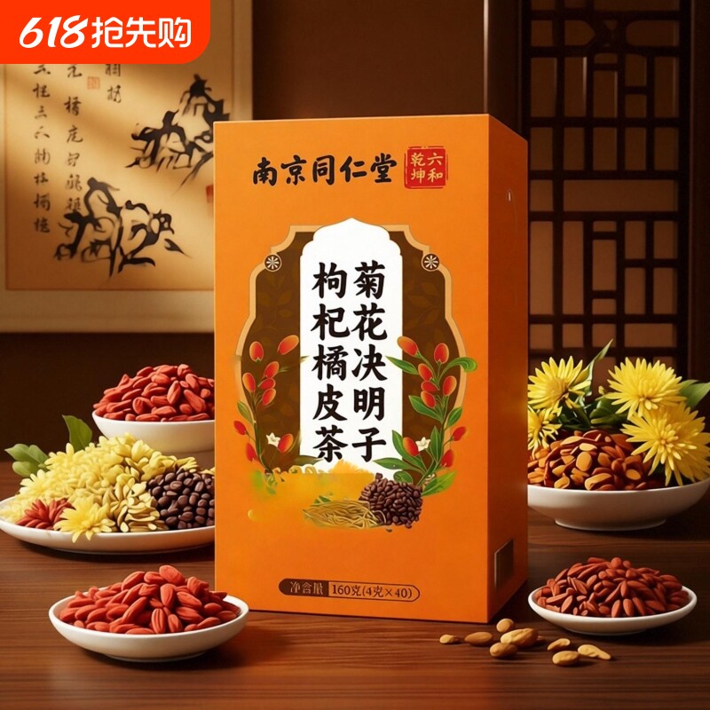 南京同仁堂菊花枸杞决明子牛蒡根养生旺盛去火清火茶金银花养肝
