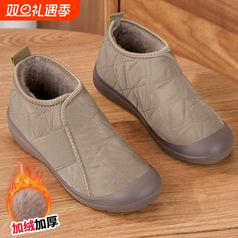 老北京棉鞋女冬季2024新款雪地靴加绒加厚防滑老人保暖一脚蹬布鞋