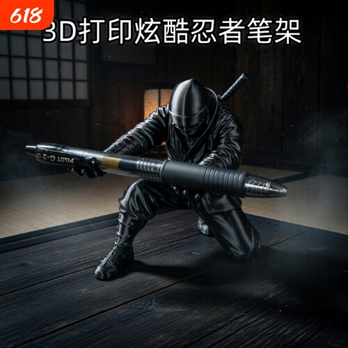 笔架忍者摆件创意3d打印爆款玩具桌面装饰文具收纳个性支架摆件