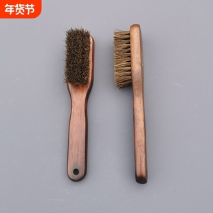高档马毛鞋刷子木柄家用不伤鞋软毛打鞋油用马鬃毛洗衣清洁刷洗鞋