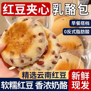 红豆乳酪面包岩烧夹心整箱约40包营养早餐休闲零食办公室奶酪健康