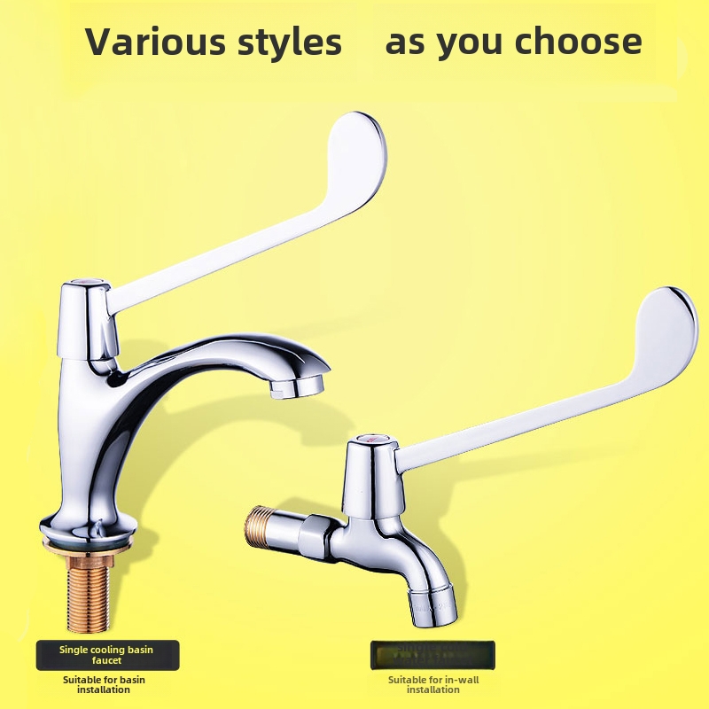 医用立式水龙头加长厨房肘开长体长柄医院龙头单冷面盆实验室龙头