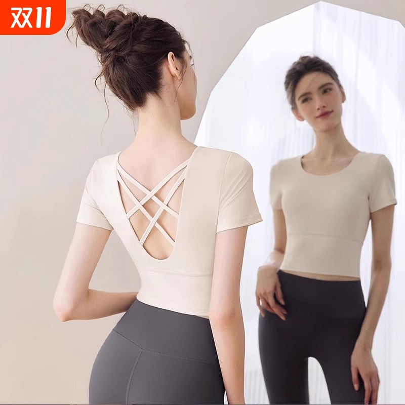 新款瑜伽服女上衣运动健身裤套装