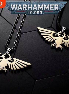 星辰铸造 战锤40K周边帝国 天鹰项链吊坠时尚个性毛衣链生日礼物