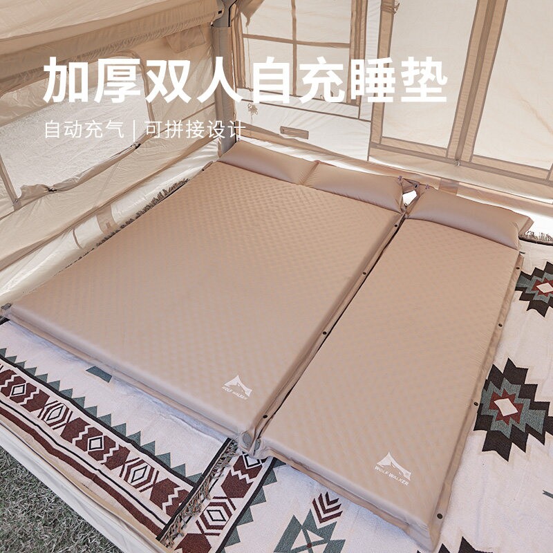 狼行者自动充气床垫打地铺睡垫防潮垫户外露营气垫床帐篷地垫迷彩