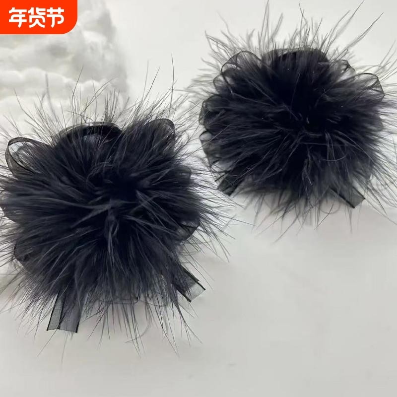 羽毛抓夹女2025新款毛毛发夹后脑勺气质鲨鱼夹子头饰发卡饱满蓬松,家庭/个人清洁工具,盘发器,淘宝优惠券,粉丝福利购,淘宝优惠卷