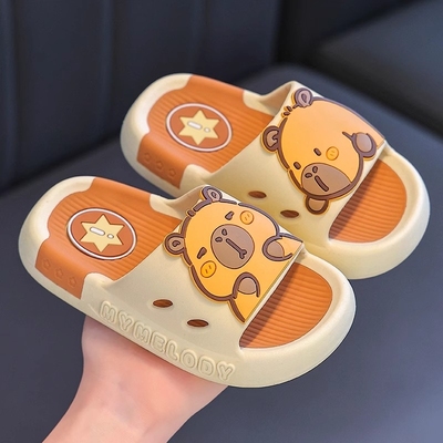 卡皮巴拉儿童拖鞋男童夏季中大童2025新款防滑室内家居男孩凉拖鞋