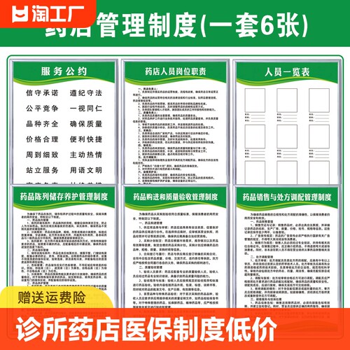 药店医保管理制度医疗保险刷卡流程诊所医保信息规章参保人员刷卡医保费用结算违规管理制度上墙-封面