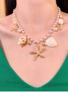 海岛三亚度假风海星贝壳项链女款海边穿搭锁骨链颈链配饰