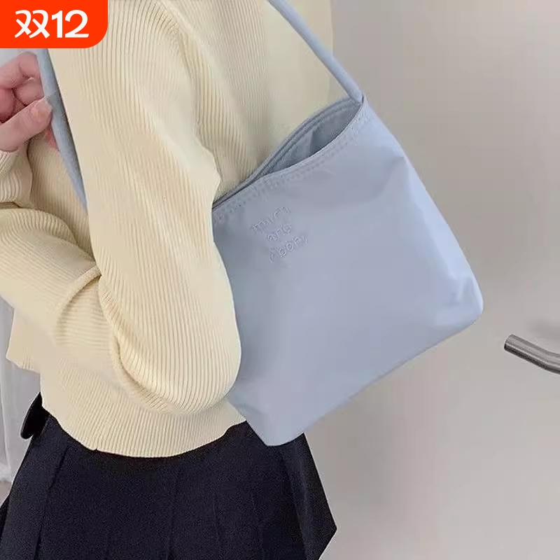 包包韩版简约单肩托特包小布袋女士尼龙手拎斜挎包防水迷你手提包
