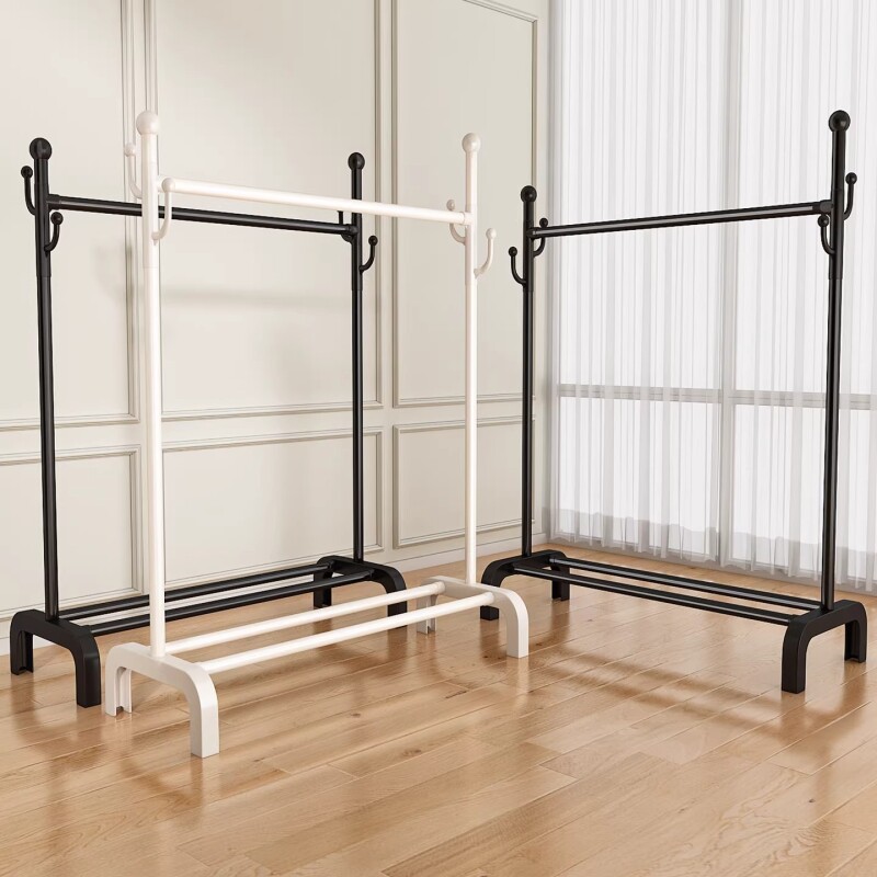 晾衣架落地室内家用阳台衣帽架晾衣杆卧室简易衣架加粗晒衣服架子