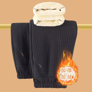 羊羔绒 保暖宽松加绒加厚裤 中老年人裤 子妈妈女秋冬外穿老人棉裤
