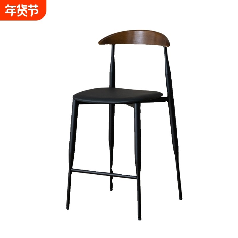 吧台椅子现代简约实木吧椅吧凳家用工业风酒吧创意金属高脚凳中古,住宅家具,家用高脚椅,淘宝优惠券,粉丝福利购,淘宝优惠卷