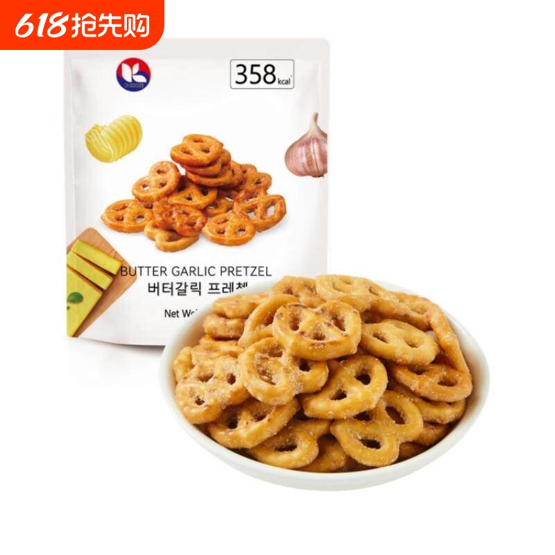 K-CHOICE碱水结型饼干蒜香黄油味美味醇香休闲追剧零食韩国进