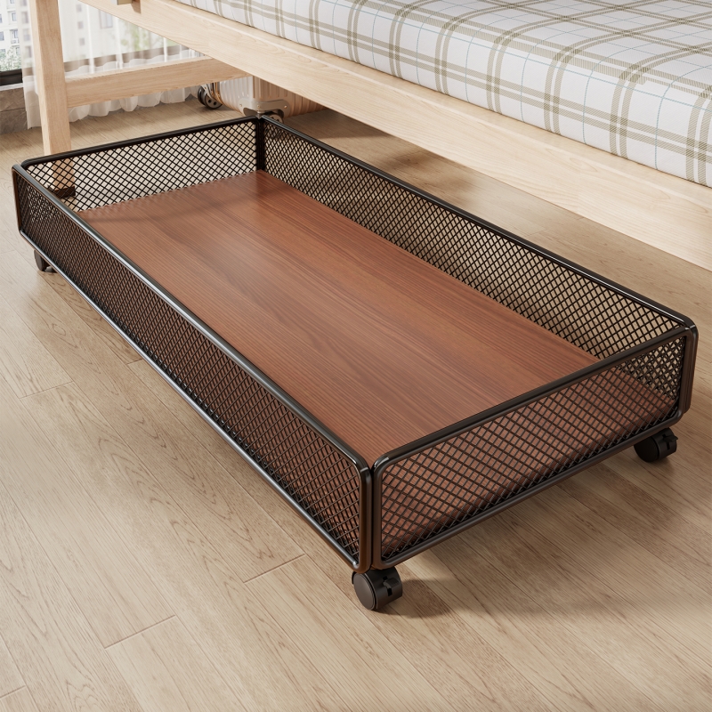 宿舍床底收纳箱带滑轮床下抽拉柜