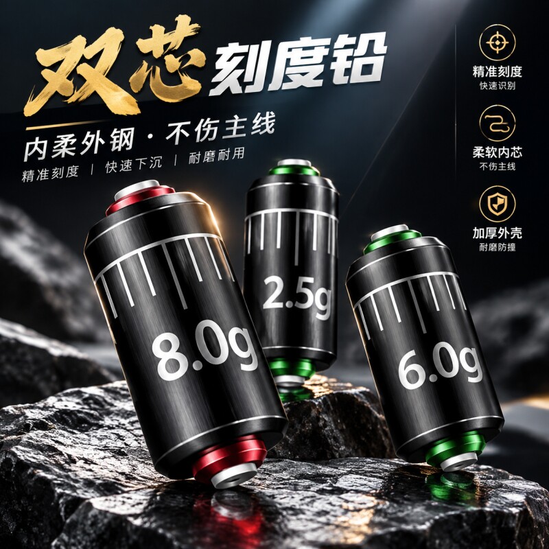 铅皮卷双芯刻度铅快速铅加厚铅坠铅皮钓鱼专用铅皮座克度铅克重