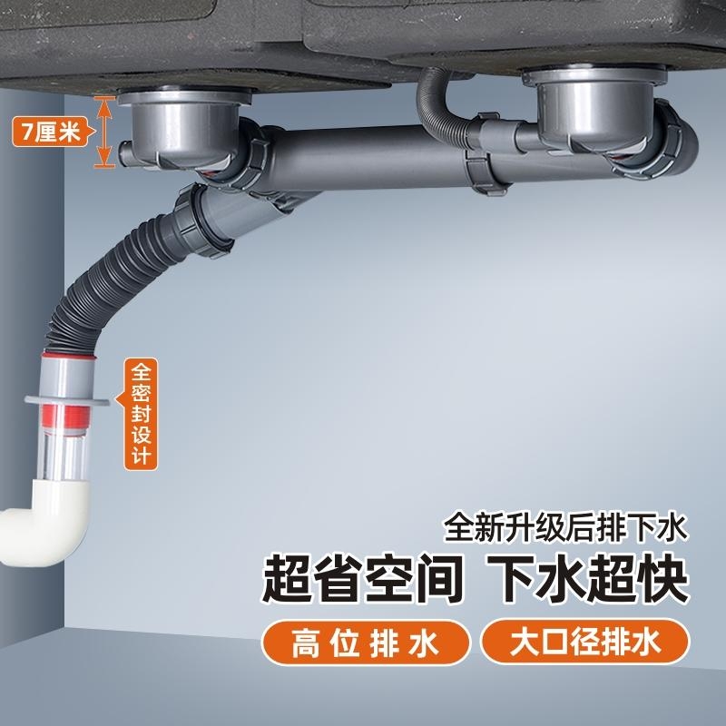 厨房水槽下水管洗菜盆下水器套装下水管道排水管洗碗槽池管子