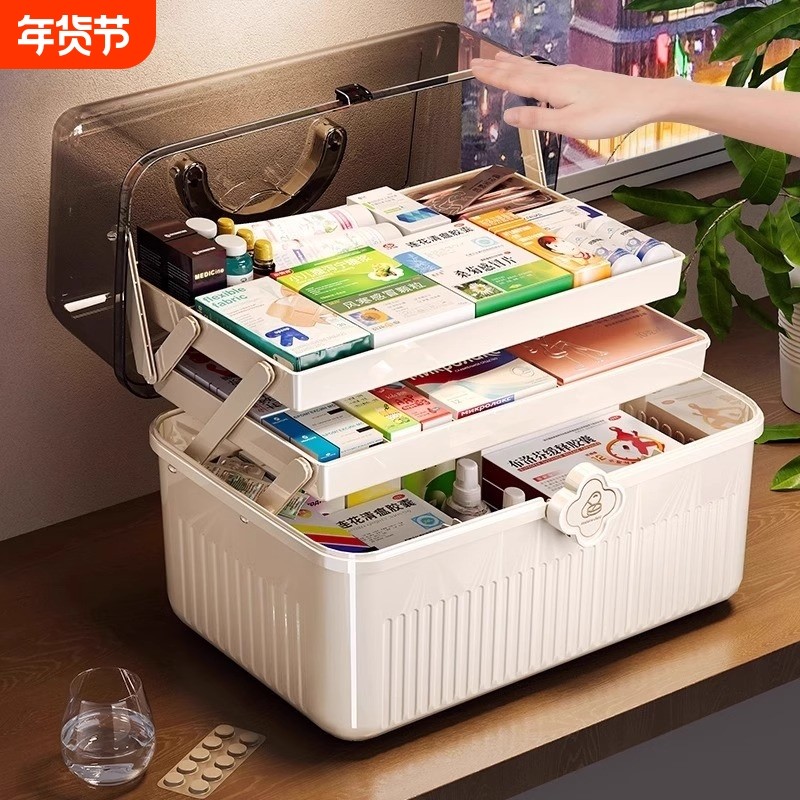 多层药箱家庭装家用大容量医药箱药物收纳盒药品收纳箱医疗箱折叠,收纳整理,医药箱,淘宝优惠券,粉丝福利购,淘宝优惠卷