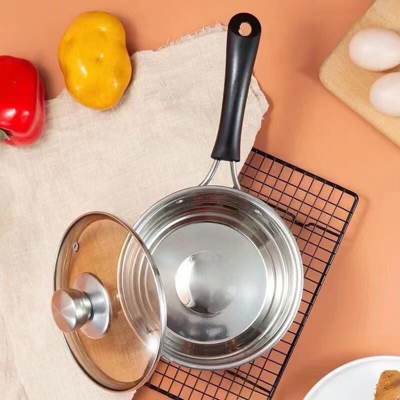 超厚304食品级不锈钢家用加厚宝宝电磁炉燃气辅食不粘锅泡面汤锅