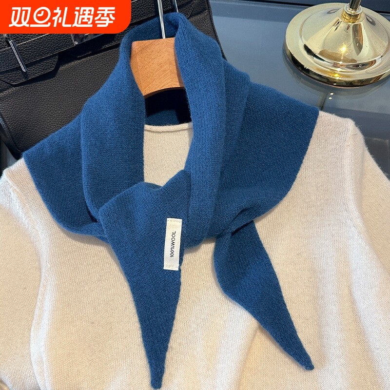 羊毛针织三角巾披肩女秋冬款保暖头巾多功能保暖百搭小围巾女