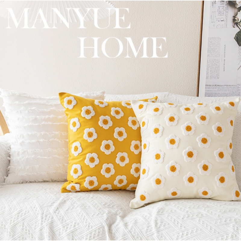 ins风小雏菊花朵抱枕套靠垫套客