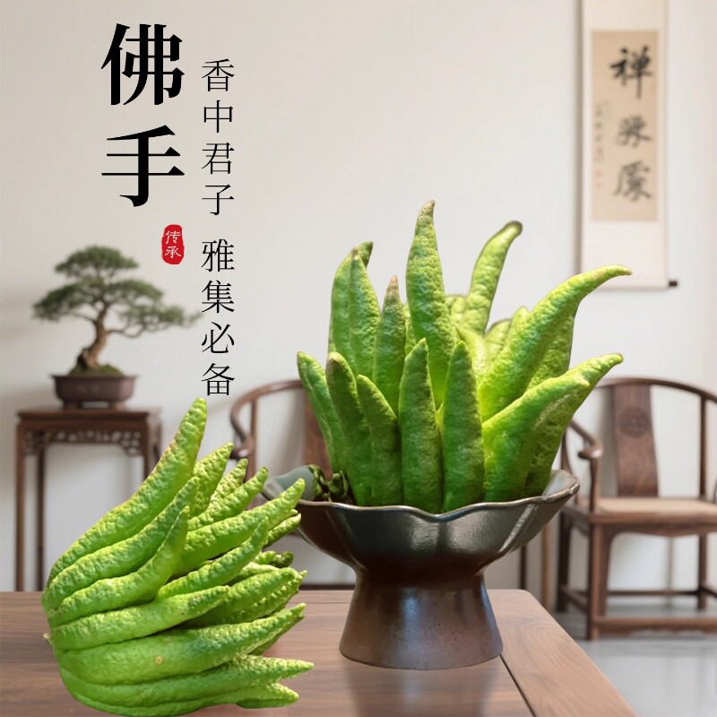 佛手柑鲜果新鲜佛手瓜切带枝室内摆件清供观赏闻香可食用花卉盆栽