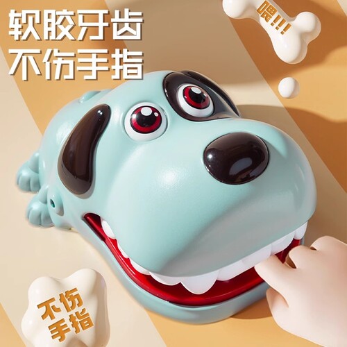 抖音同款按牙齿咬手指玩具恐龙鲨鱼鳄鱼儿童礼物三角龙兔子动物