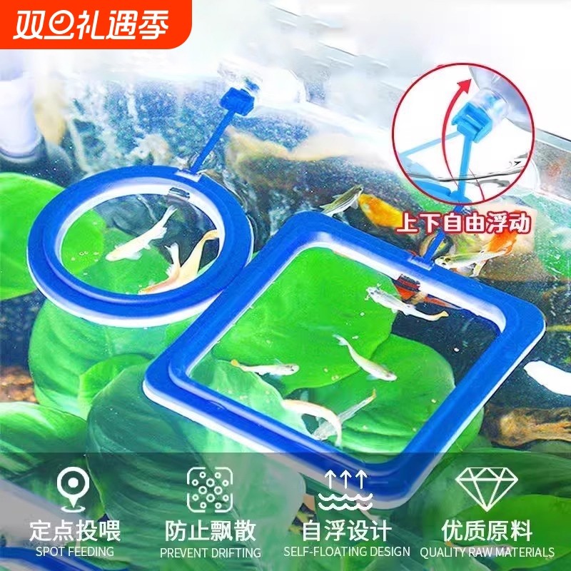 鱼缸喂食圈悬浮定点投喂鱼饲料飘喂食器圆形固定漂浮投食鱼儿水面