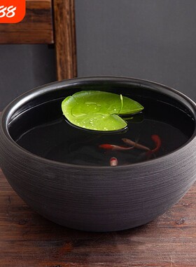 陶瓷缸现代装饰金鱼缸睡莲花盆碗莲荷花缸乌龟缸水景造景摆件底座