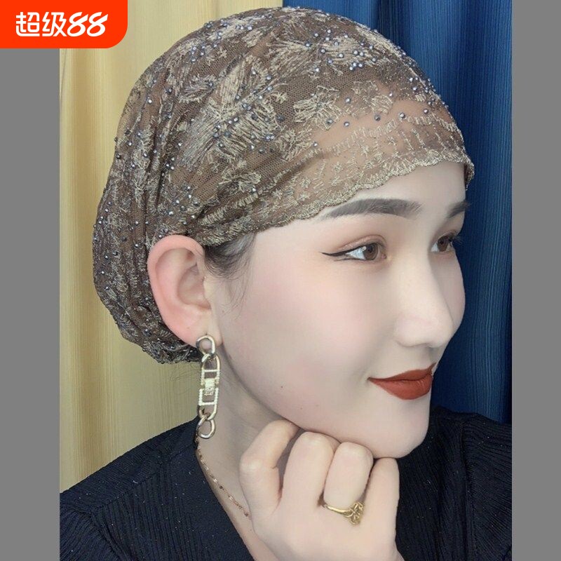 夏季纱巾百搭头巾帽子新款爆款透气包头妈妈帽时尚遮发套头堆堆帽