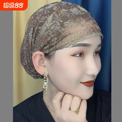 夏季纱巾百搭头巾帽子新款爆款透气包头妈妈帽时尚遮发套头堆堆帽