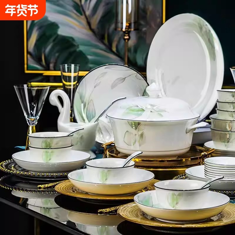 2026年新款餐具套装碗餐具碗碟套装家用陶瓷盘子碗具碗筷小清新,餐饮具,碗,淘宝优惠券,粉丝福利购,淘宝优惠卷