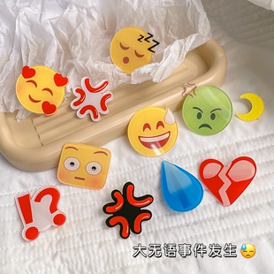 滴汗发夹大无语水滴发卡黄豆流汗边夹emoji冷汗夹子汗滴表情包女