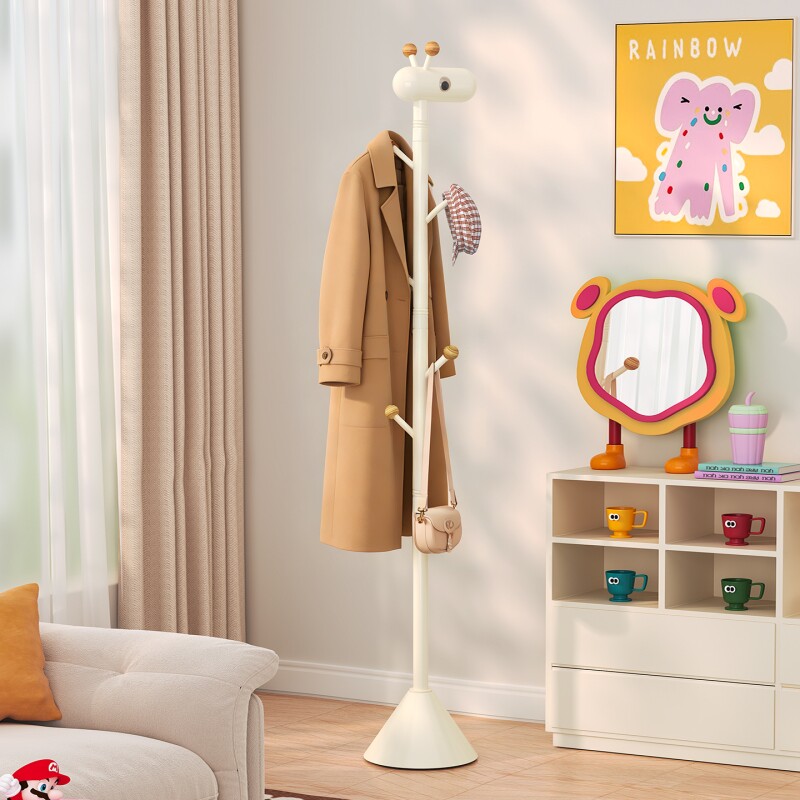 创意衣帽架落地卧室家用床边奶油风衣服架北欧简约加厚轻奢挂衣架